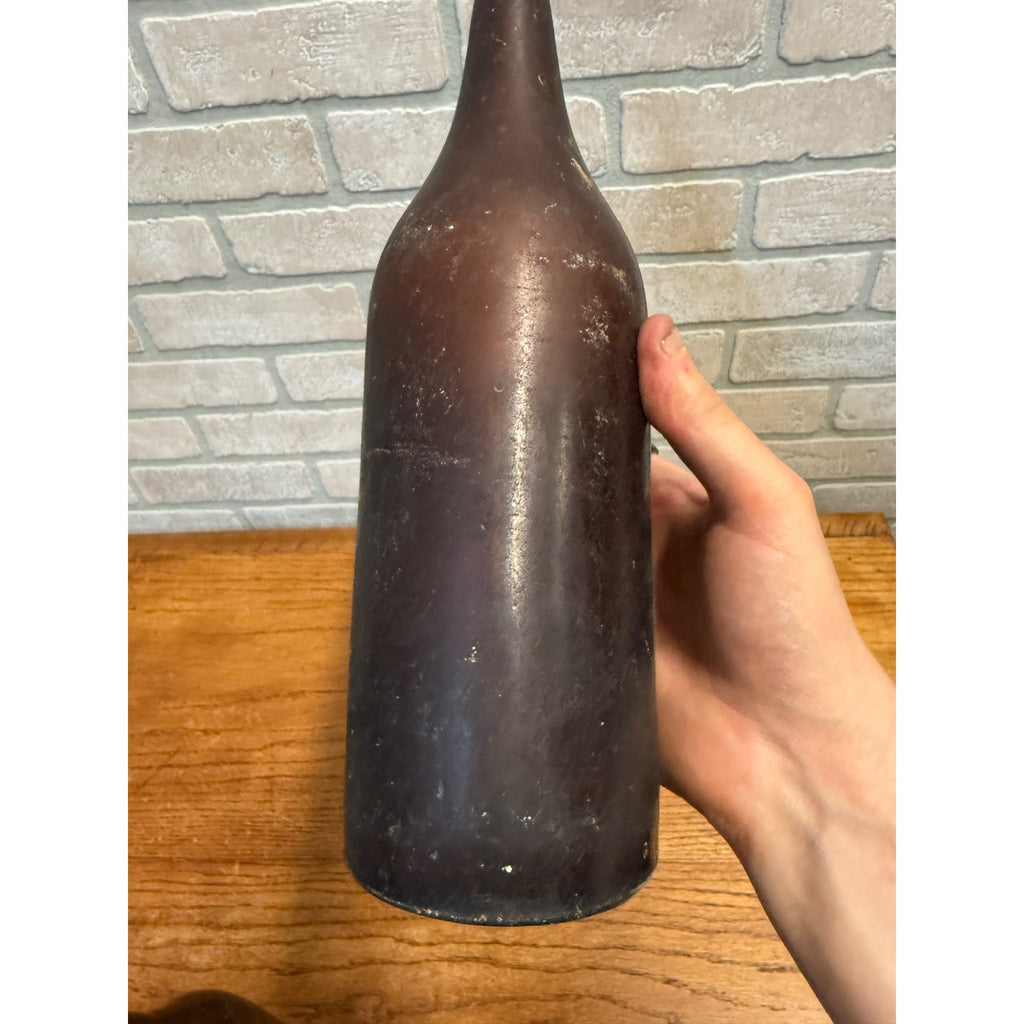 1800s Lot of 4 Amber Beer Bottles Blob Top Blanks Early Barware Decor FBC Co Findlay