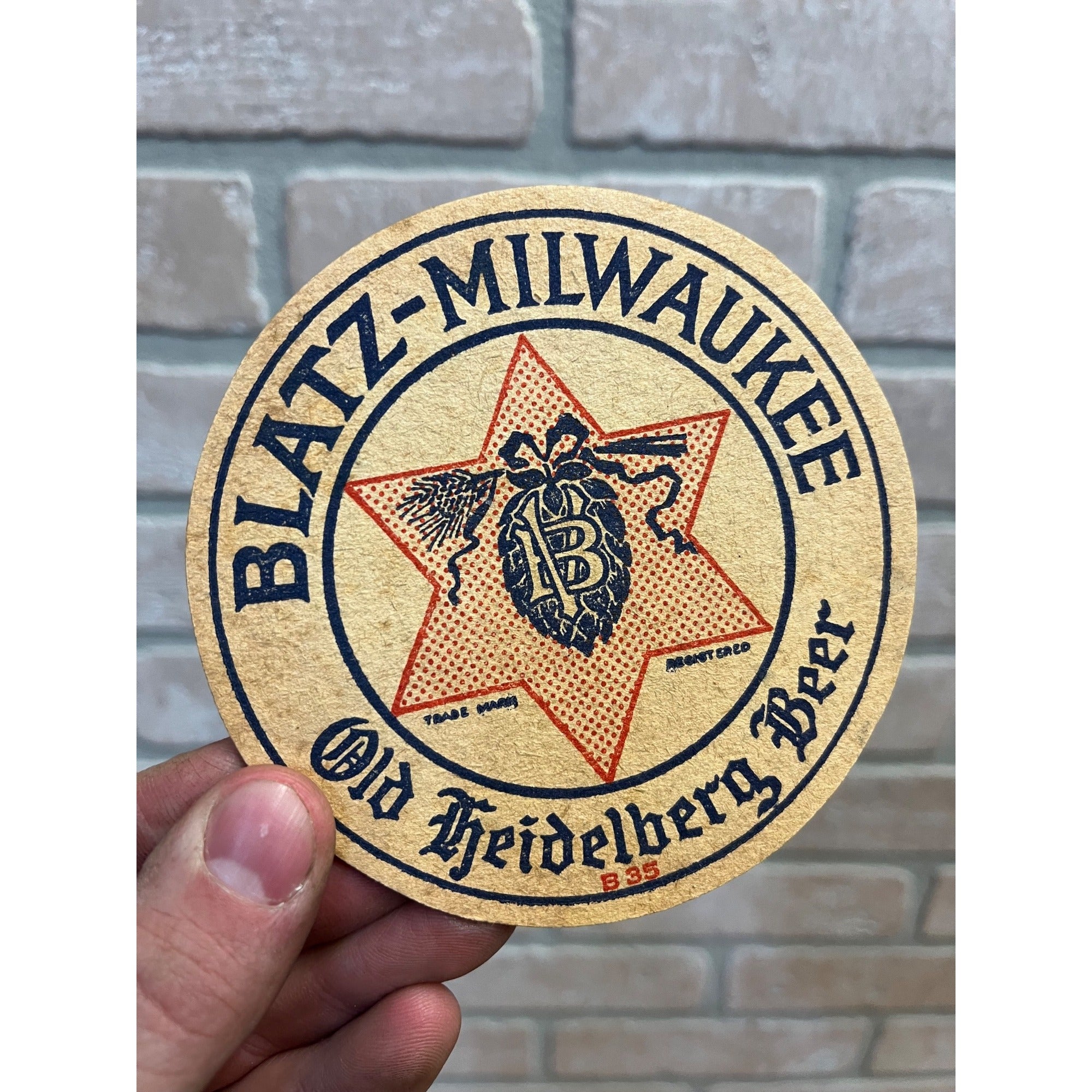Blatz Old Heidelberg Beer Coaster 4 Inch Milwaukee, Wisconsin