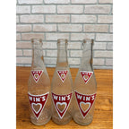 Lot of 3 Red ACL Win's Beverages Milwaukee Wis Soda Bottles