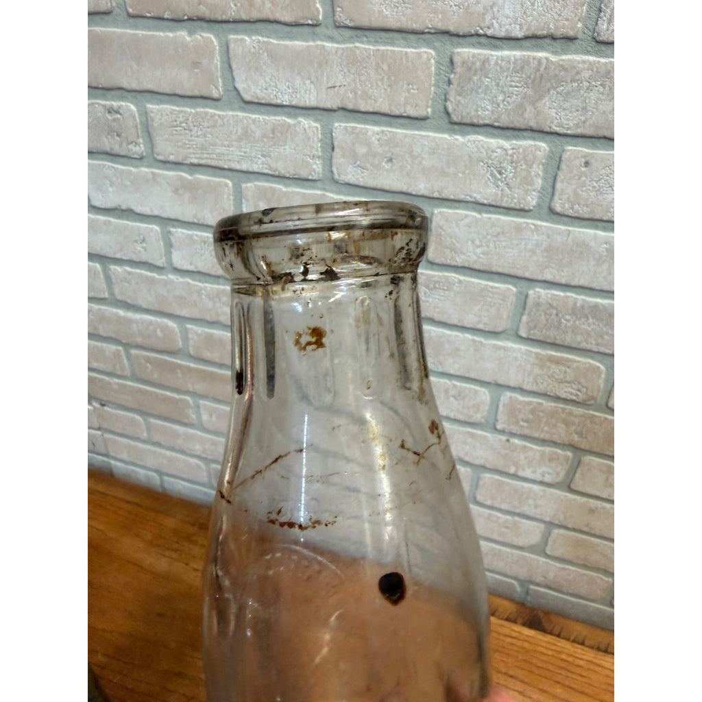 Early Vintage Half Pint Milk Bottle S. W. & W. Dairy Beloit Wisconsin 1916