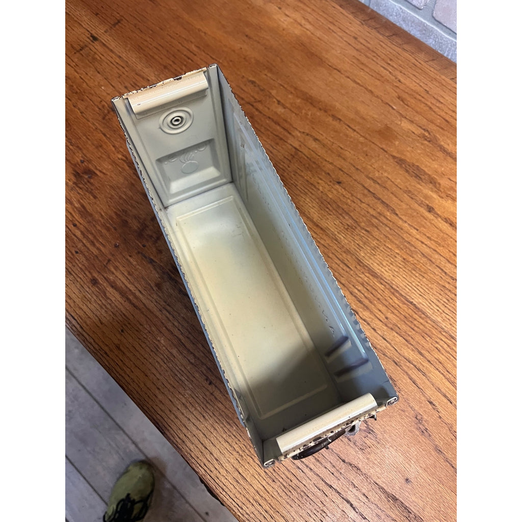 Vintage WWII 30 Cal Ammo Box Chest US Flaming Bomb Early T4E1 Armored Vehicle
