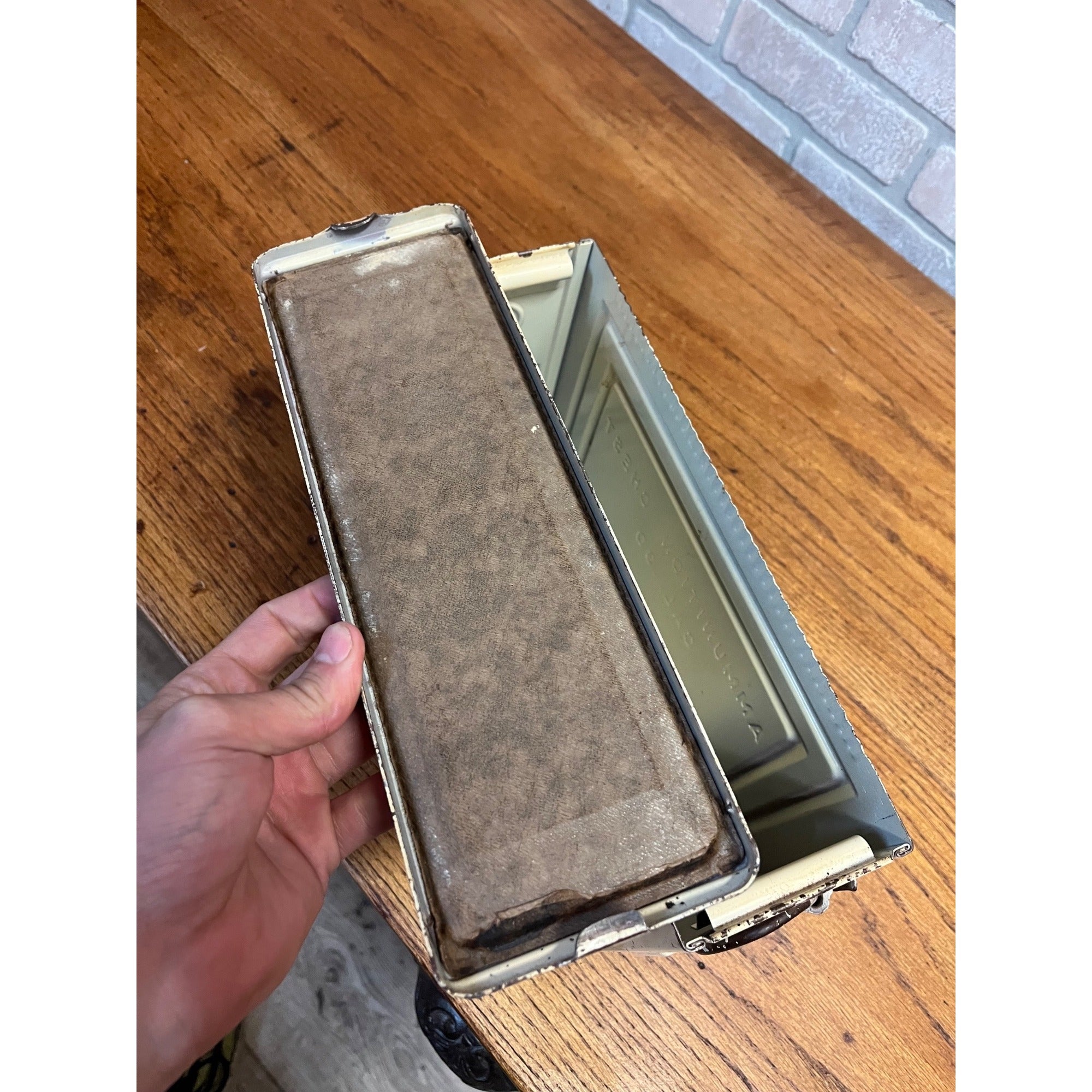 Vintage WWII 30 Cal Ammo Box Chest US Flaming Bomb Early T4E1 Armored Vehicle