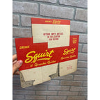 Vintage Early Red Squirt NOS Soda Carrier Totes Advertising Bottle Carrier
