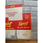 Vintage Early Red Squirt NOS Soda Carrier Totes Advertising Bottle Carrier