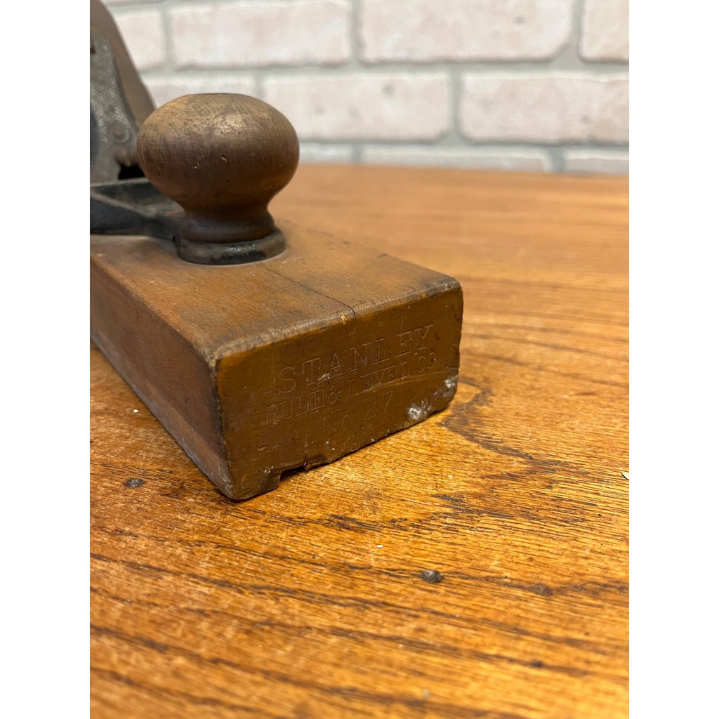 Stanley No. 27 Transitional Wood Bottom Plane (ca 1893-1899) Carpentry Woodworking Tool