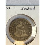 1877-P 25C SEATED LIBERTY SILVER QUARTER