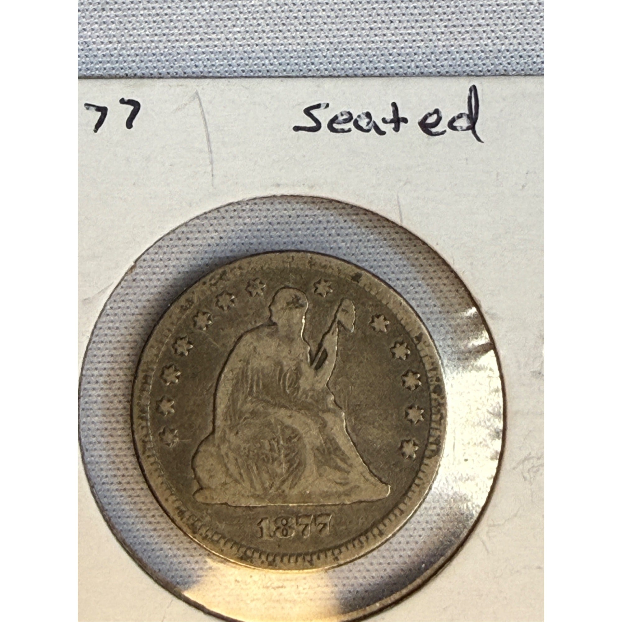 1877-P 25C SEATED LIBERTY SILVER QUARTER