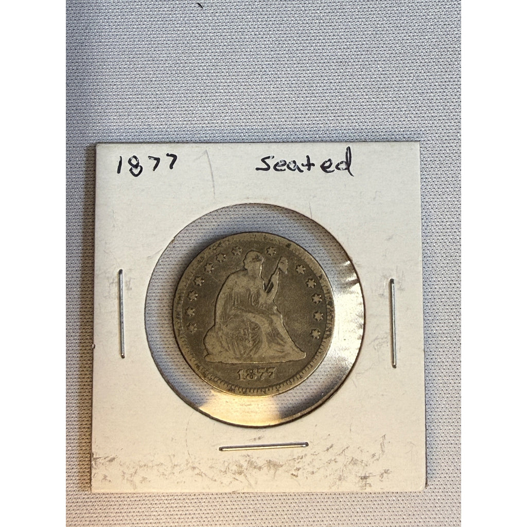 1877-P 25C SEATED LIBERTY SILVER QUARTER