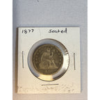 1877-P 25C SEATED LIBERTY SILVER QUARTER