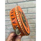 RARE Antique German 1920s Halloween Litho & Wood Tambourine Black Cat Vintage