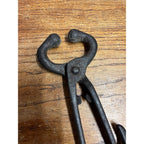 Antique Cast Metal Bull/Cow Nose Ring Pliers 8" Leader Clamps Vintage Farm Tool