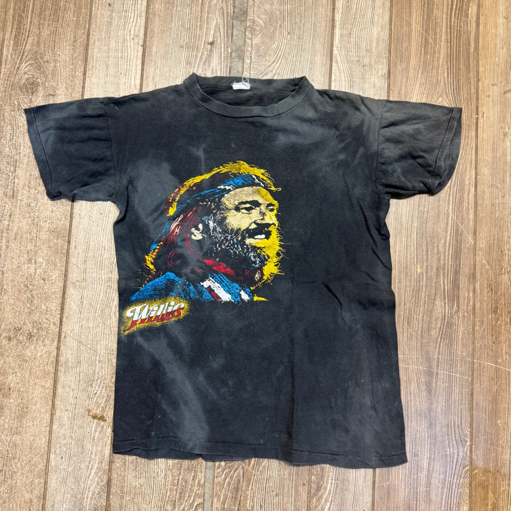 VTG 80s WILLIE NELSON Music Tour T-SHIRT SZ Small SINGLE STITCH 1980s Band Tee