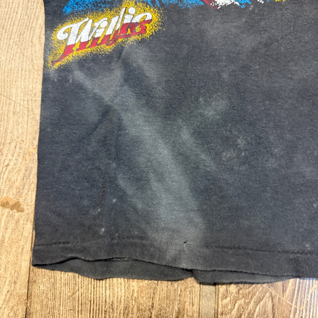 VTG 80s WILLIE NELSON Music Tour T-SHIRT SZ Small SINGLE STITCH 1980s Band Tee