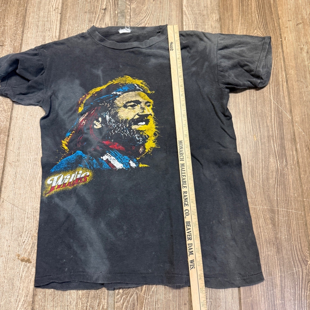 VTG 80s WILLIE NELSON Music Tour T-SHIRT SZ Small SINGLE STITCH 1980s Band Tee