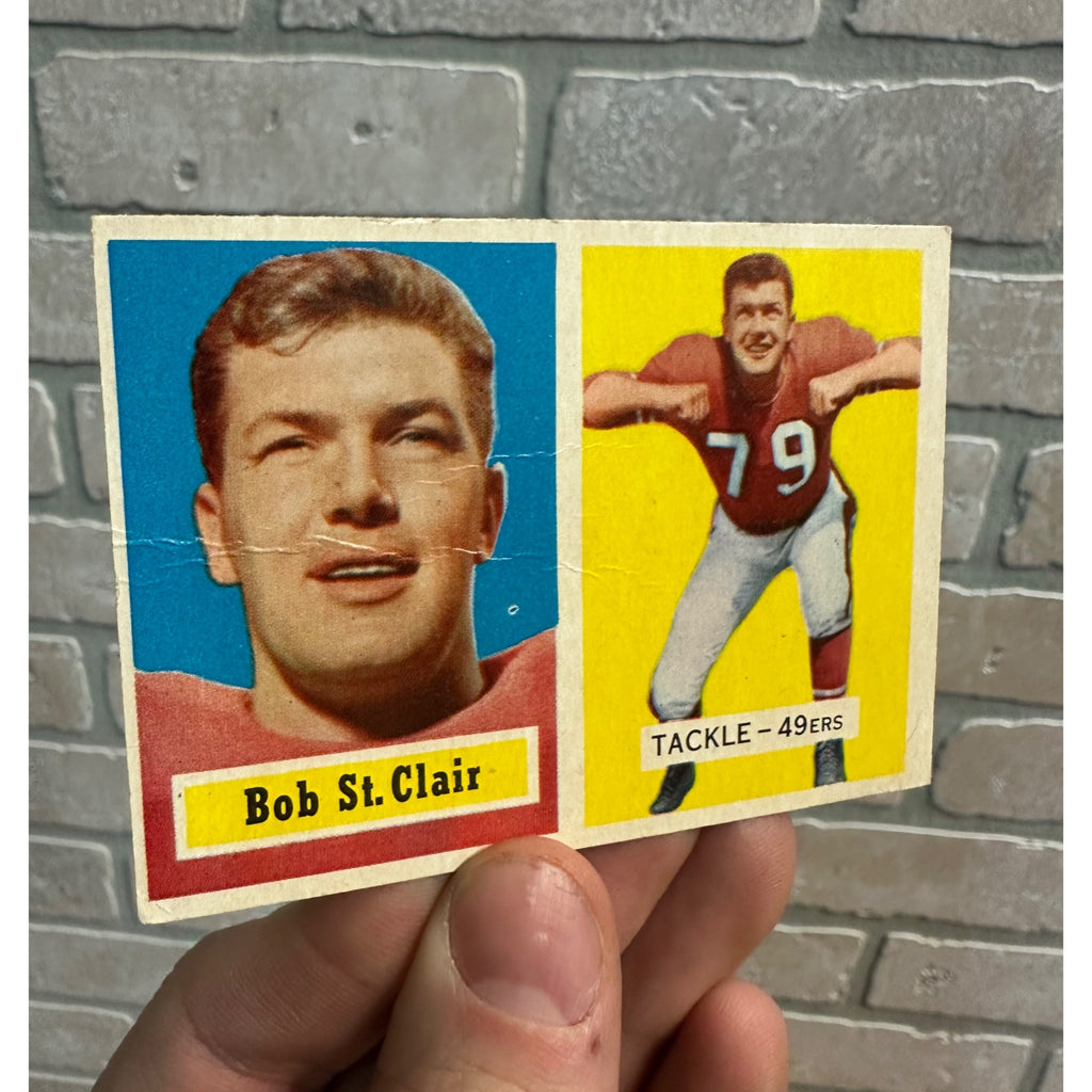 1957 Topps Football Bob St. Clair San Francisco 49ers #18 *Creased* Poor