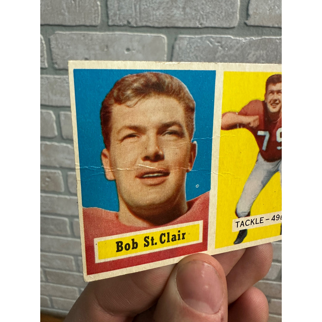 1957 Topps Football Bob St. Clair San Francisco 49ers #18 *Creased* Poor
