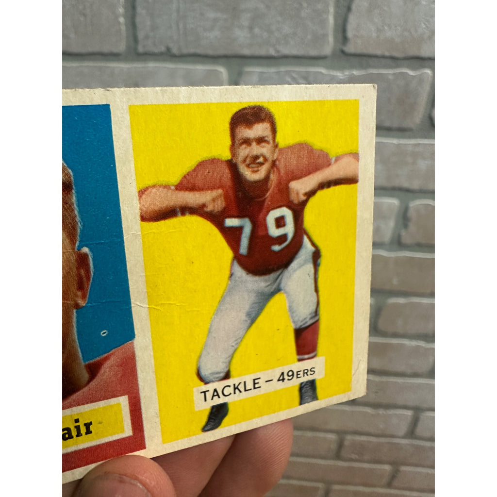 1957 Topps Football Bob St. Clair San Francisco 49ers #18 *Creased* Poor