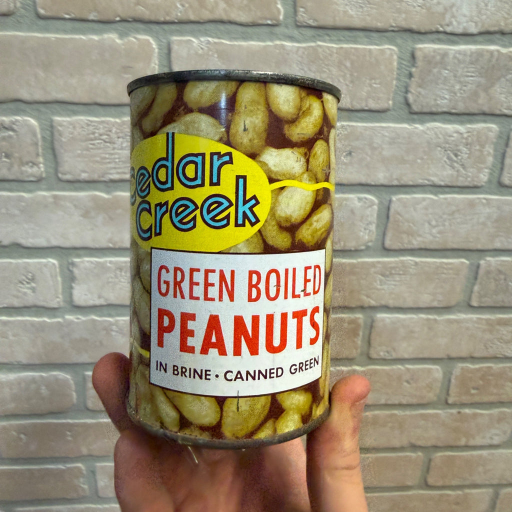 Vintage Cedar Creek Peanuts Keywind Tin Advertising Can Harrel Bros Eastman GA