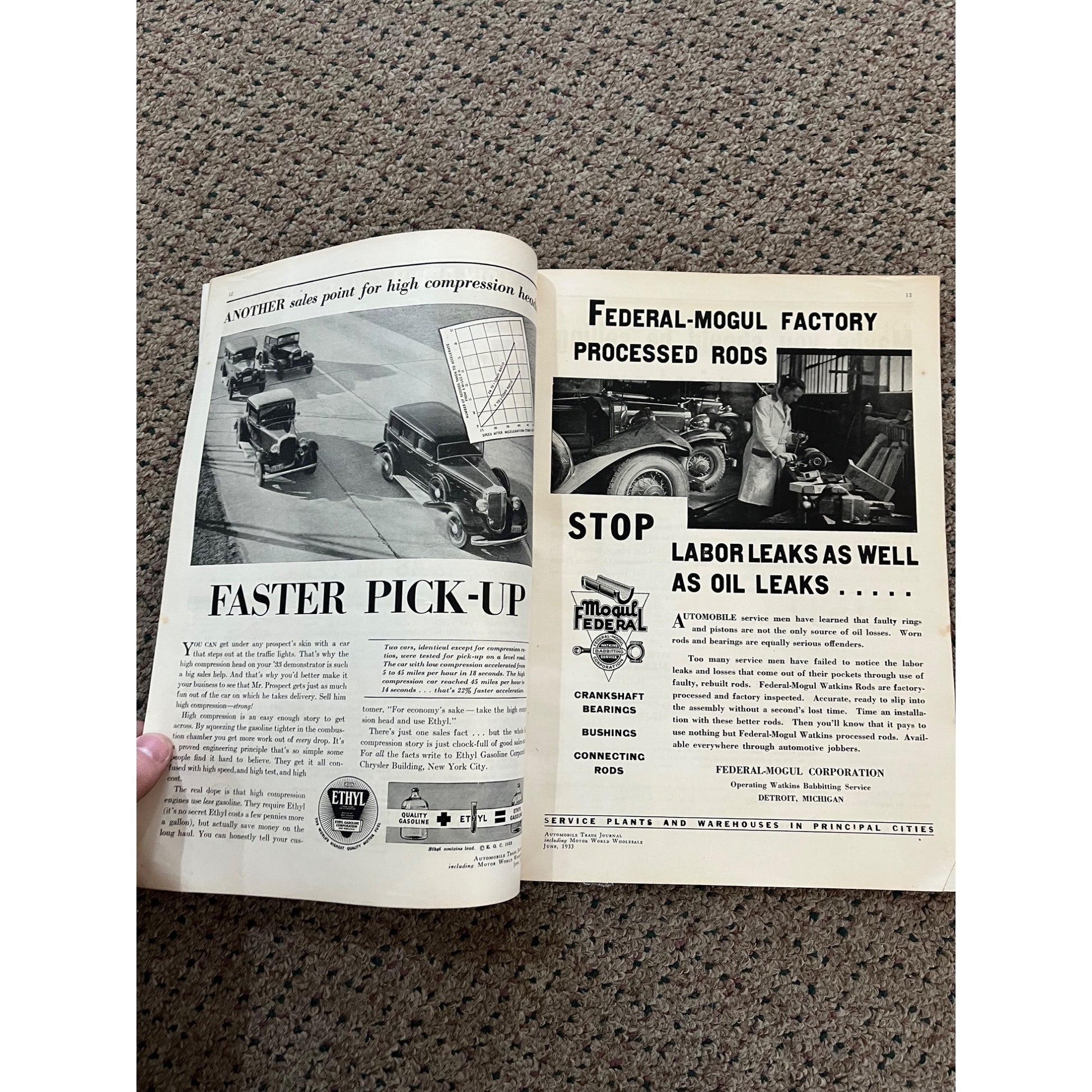 Automobile Trade Journal Magazine June, 1933 Issue - Vintage Advertisements