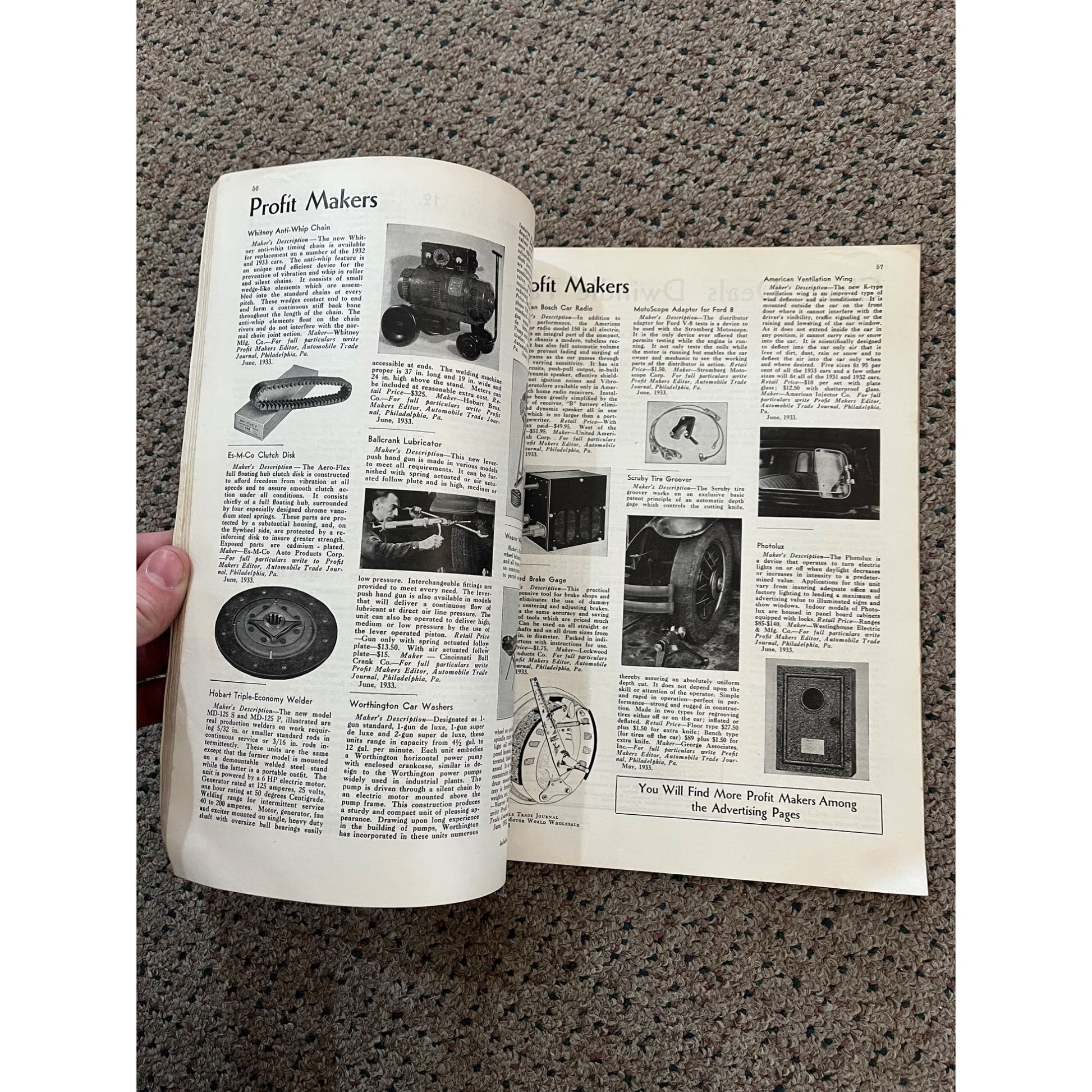 Automobile Trade Journal Magazine June, 1933 Issue - Vintage Advertisements