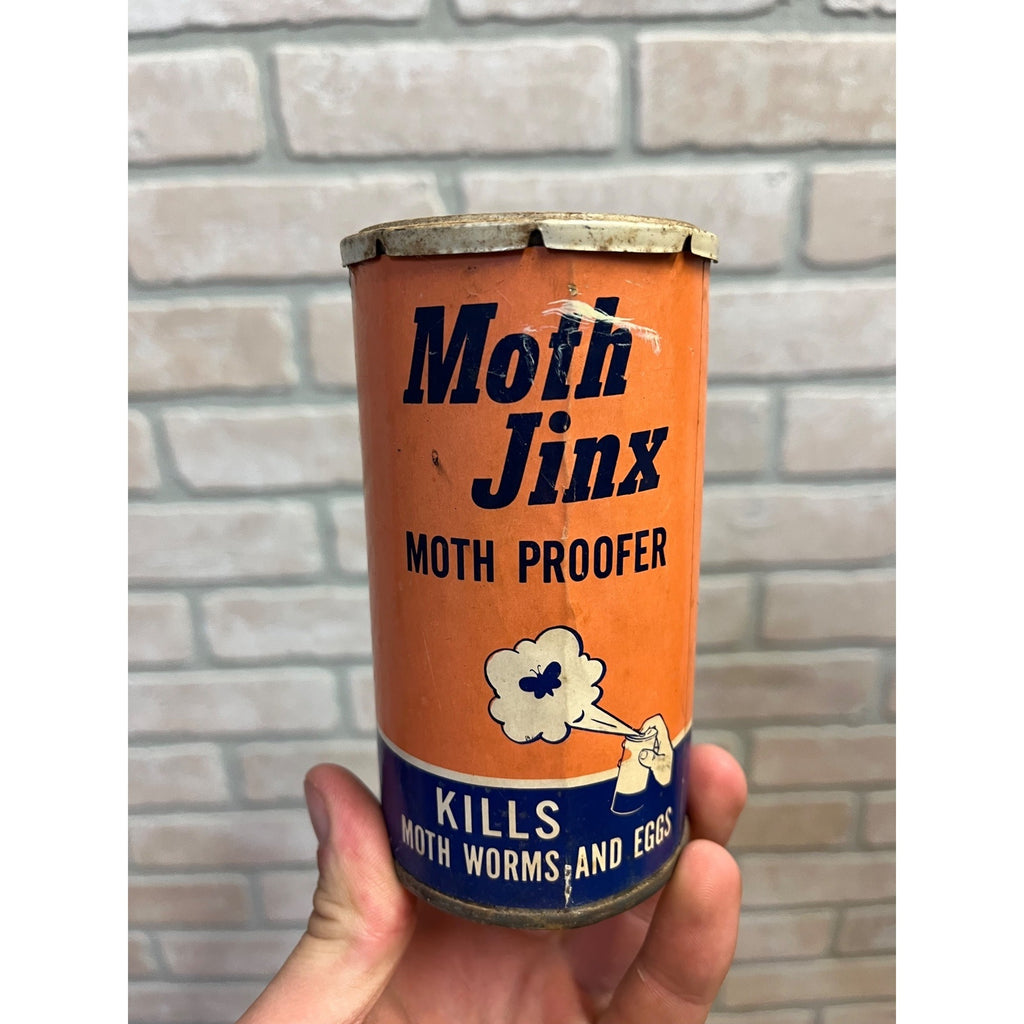 Antique Moth Jinx Moth Proofer Tin Can Pest Control Advertising Display