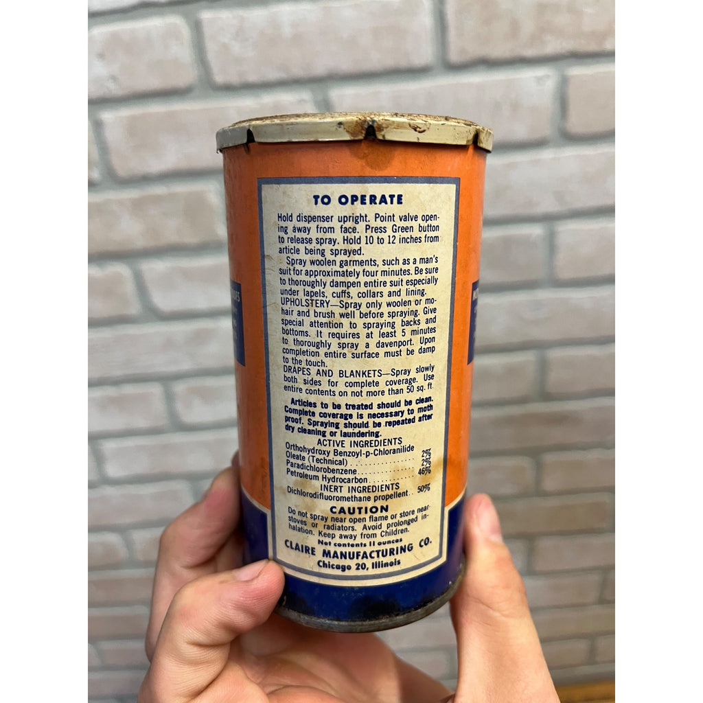 Antique Moth Jinx Moth Proofer Tin Can Pest Control Advertising Display