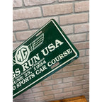 Vintage Morgan Car "MG" Wings Run USA License Plate Mid-Ohio Sports Car Course 1994