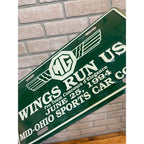 Vintage Morgan Car "MG" Wings Run USA License Plate Mid-Ohio Sports Car Course 1994