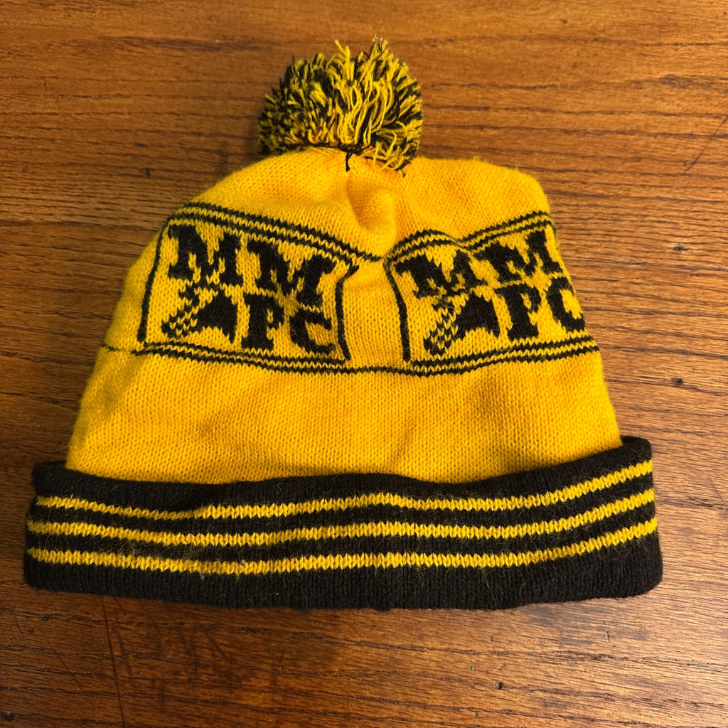 Vintage Milwaukee Milk Producers Winter Cap Hat Pom Pom Black Wisconsin Dairy Farming