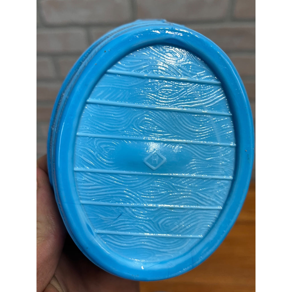 Vintage Blue Slag Glass Nesting Cow On A Nest Covered Dish