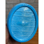 Vintage Blue Slag Glass Nesting Cow On A Nest Covered Dish