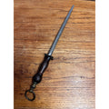 Vintage Village Blacksmith Butchers Knife Steel Honing Sharpening Tool Brass Loop
