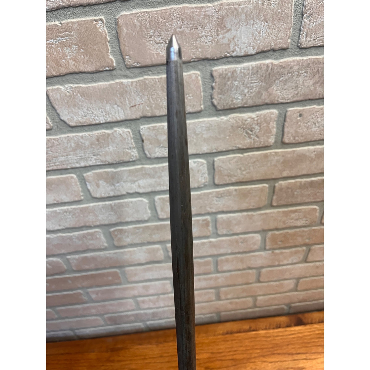 Vintage Village Blacksmith Butchers Knife Steel Honing Sharpening Tool Brass Loop