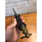 Vintage Village Blacksmith Butchers Knife Steel Honing Sharpening Tool Brass Loop