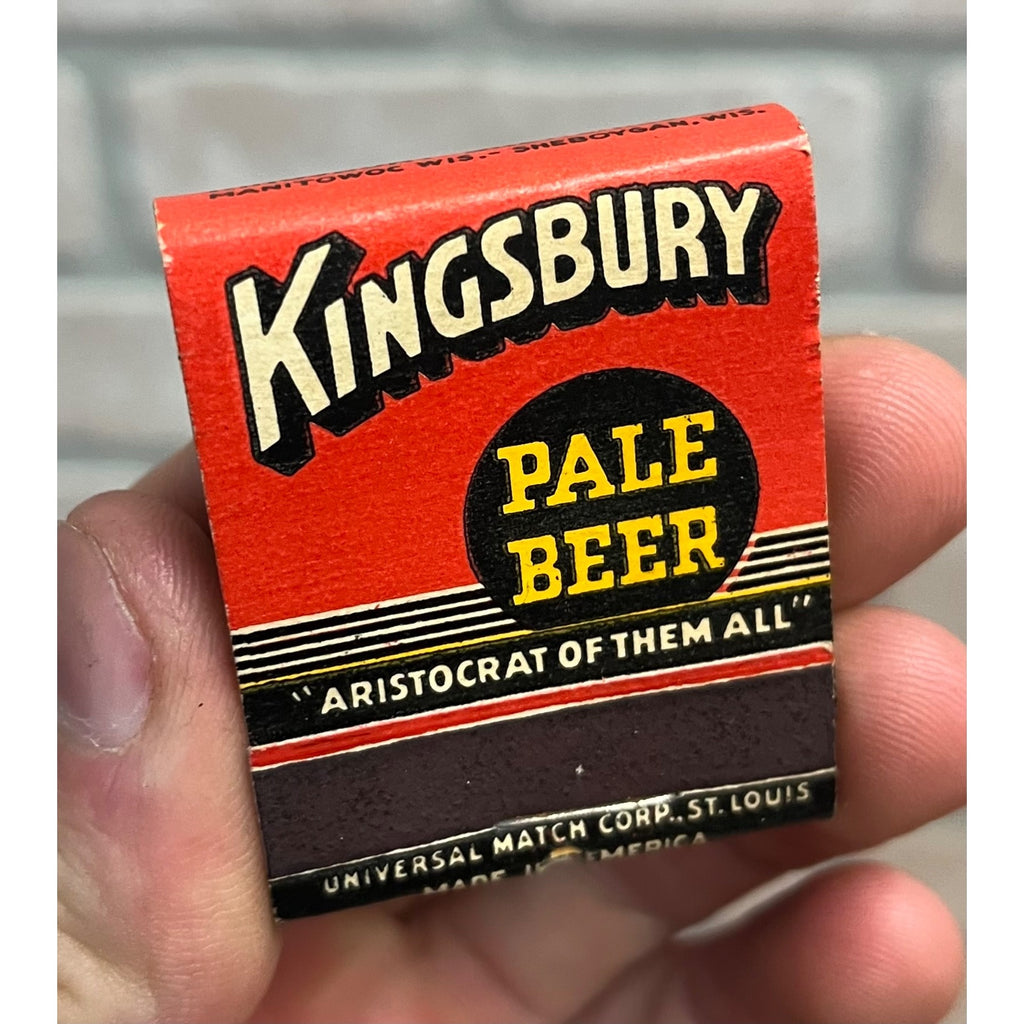 Vintage Kingsbury Pale Beer Wisconsin Matchbook Full Advertising Manitowoc Wis