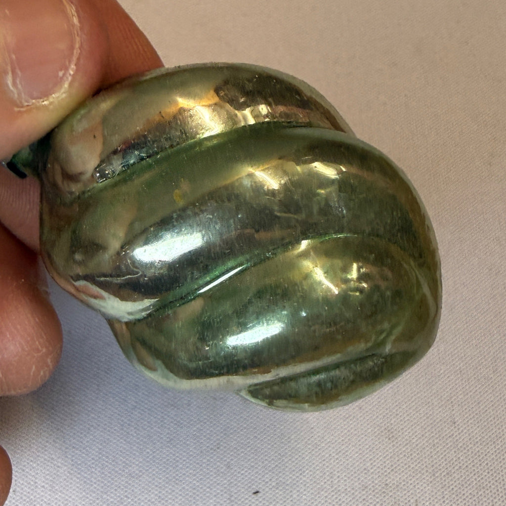 Vintage Mercury Glass Christmas Ornament Green Twist Spiral USA - Shiny Brite