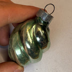 Vintage Mercury Glass Christmas Ornament Green Twist Spiral USA - Shiny Brite