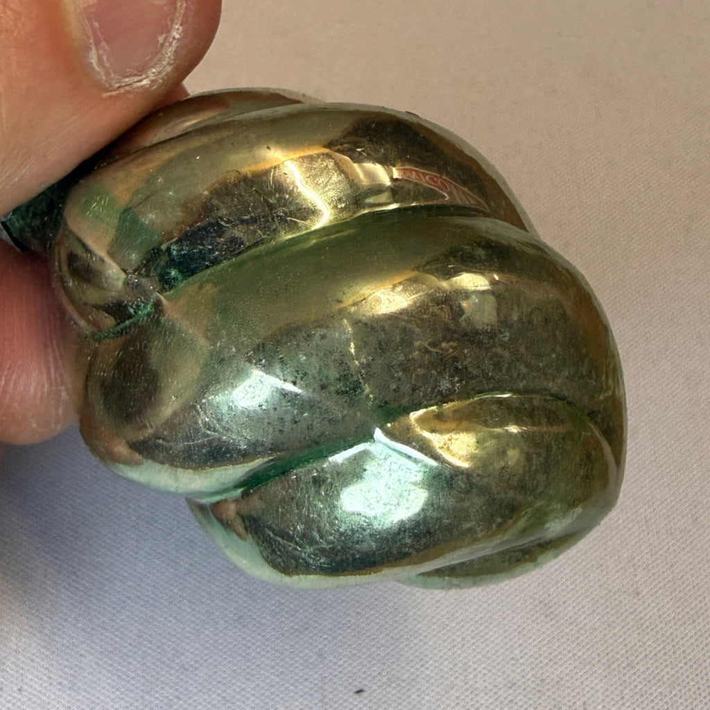 Vintage Mercury Glass Christmas Ornament Green Twist Spiral USA - Shiny Brite