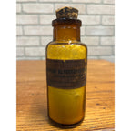 Antique 1900s Merck Apothecary Pharmacy Medicine Amber Glass Bottle w/ Label