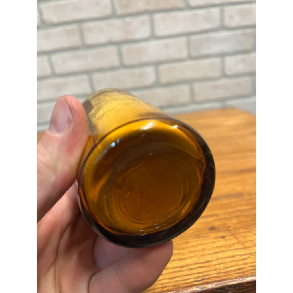 Antique 1900s Merck Apothecary Pharmacy Medicine Amber Glass Bottle w/ Label