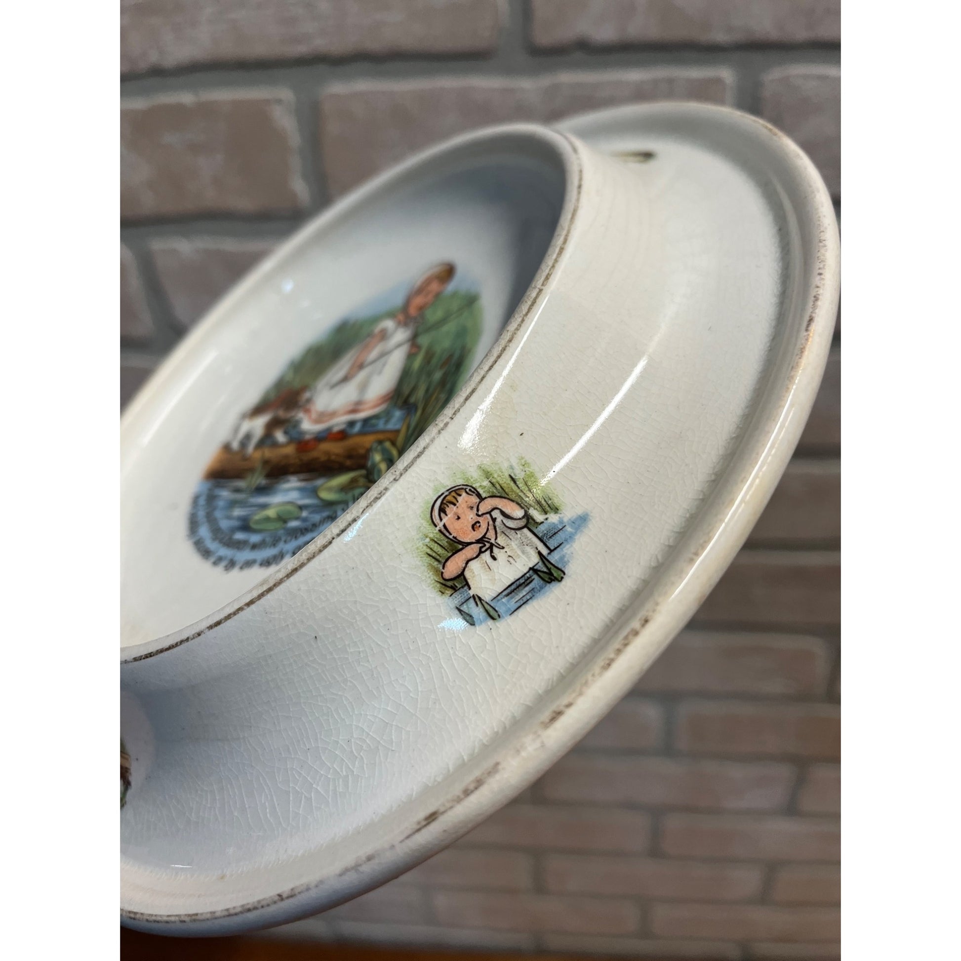 Antique Victorian Royal Baby Bunting and Bunch Baby Plate Circa 1905