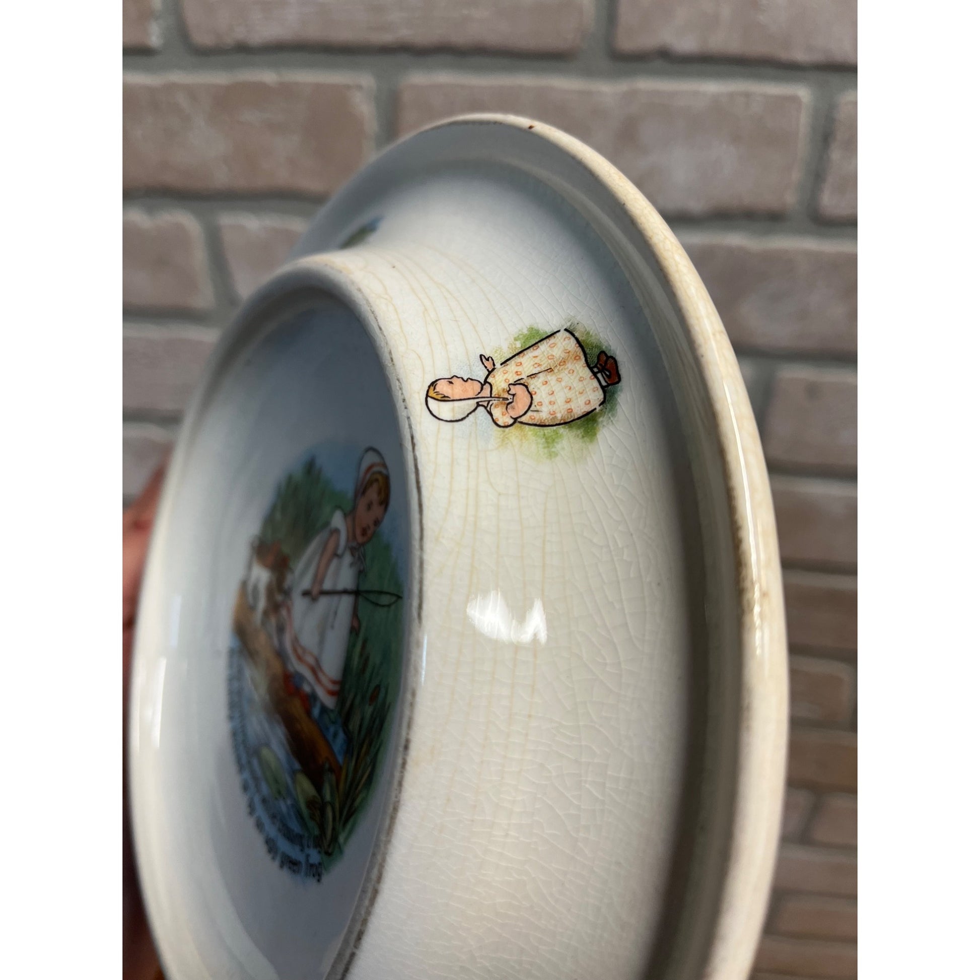 Antique Victorian Royal Baby Bunting and Bunch Baby Plate Circa 1905