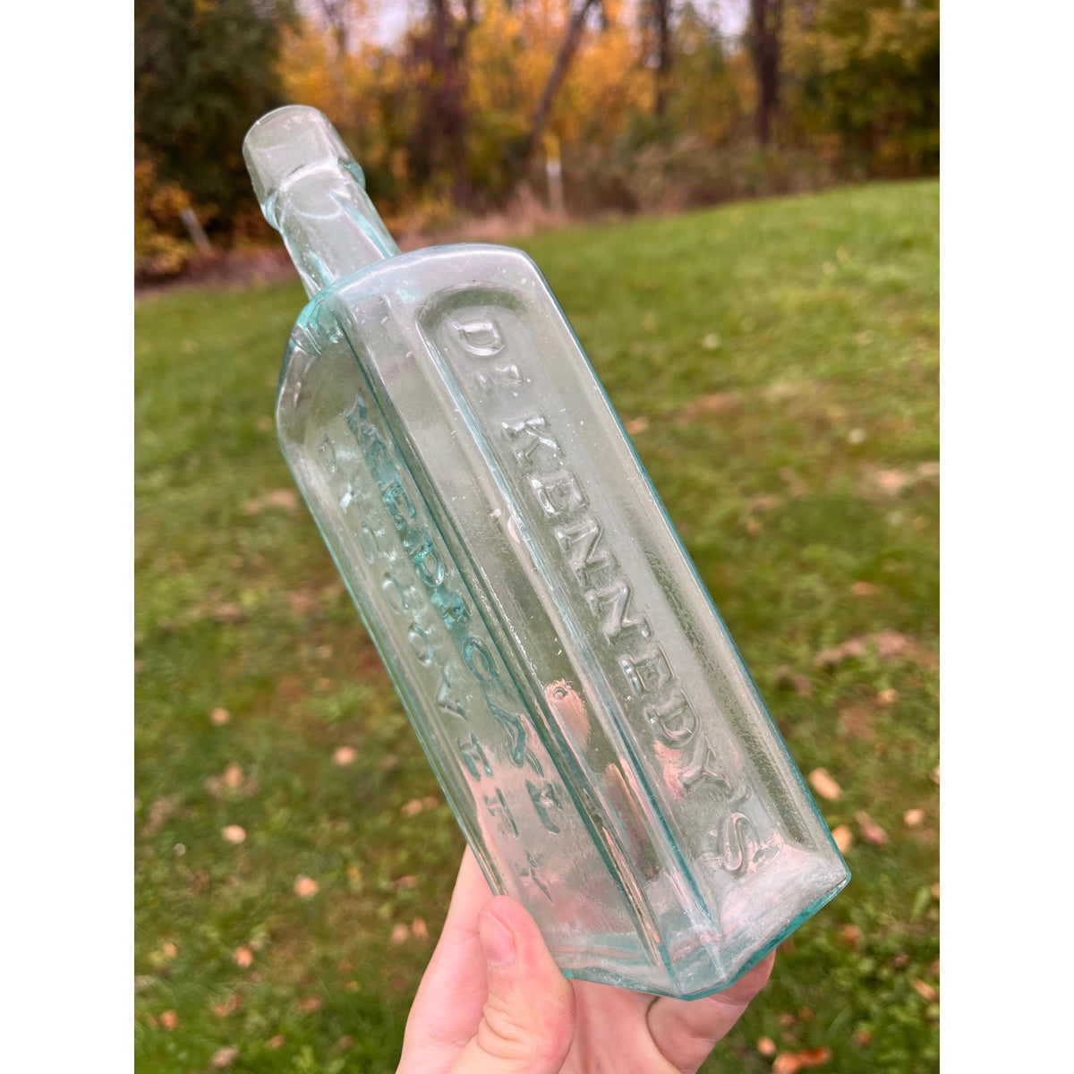 Antique 1890s Dr. Kennedys Medical Discovery Apothecary Medicine Embossed Bottle