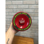 Vintage Velvet Pipe & Cigarette Tobacco Tin Can Red Circa 1950s Smoking Collectible