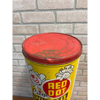 Vintage Red Dot Potato Chips Advertising Tin Can Kitchen Canister