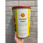 Vintage Red Dot Potato Chips Advertising Tin Can Kitchen Canister