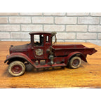 Vintage Arcade International Harvester "Red Baby" Cast Iron Dump Truck Toy