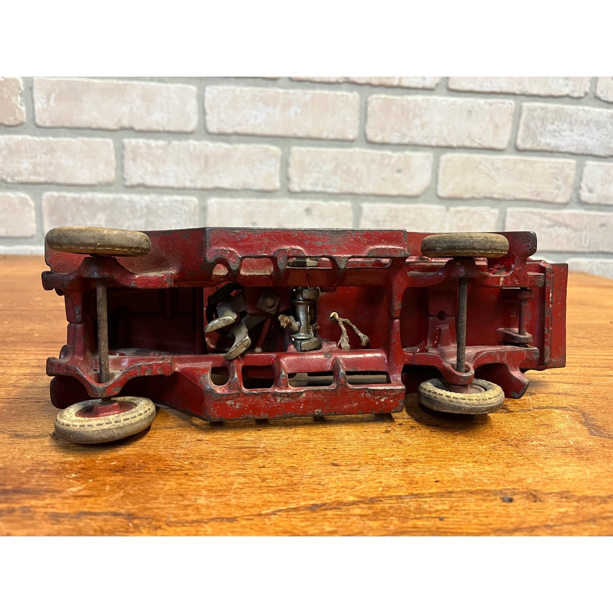 Vintage Arcade International Harvester "Red Baby" Cast Iron Dump Truck Toy