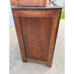 Antique Walnut 2pc Kitchen Hutch Cabinet Stepback Pantry Farmhouse Cupboard
