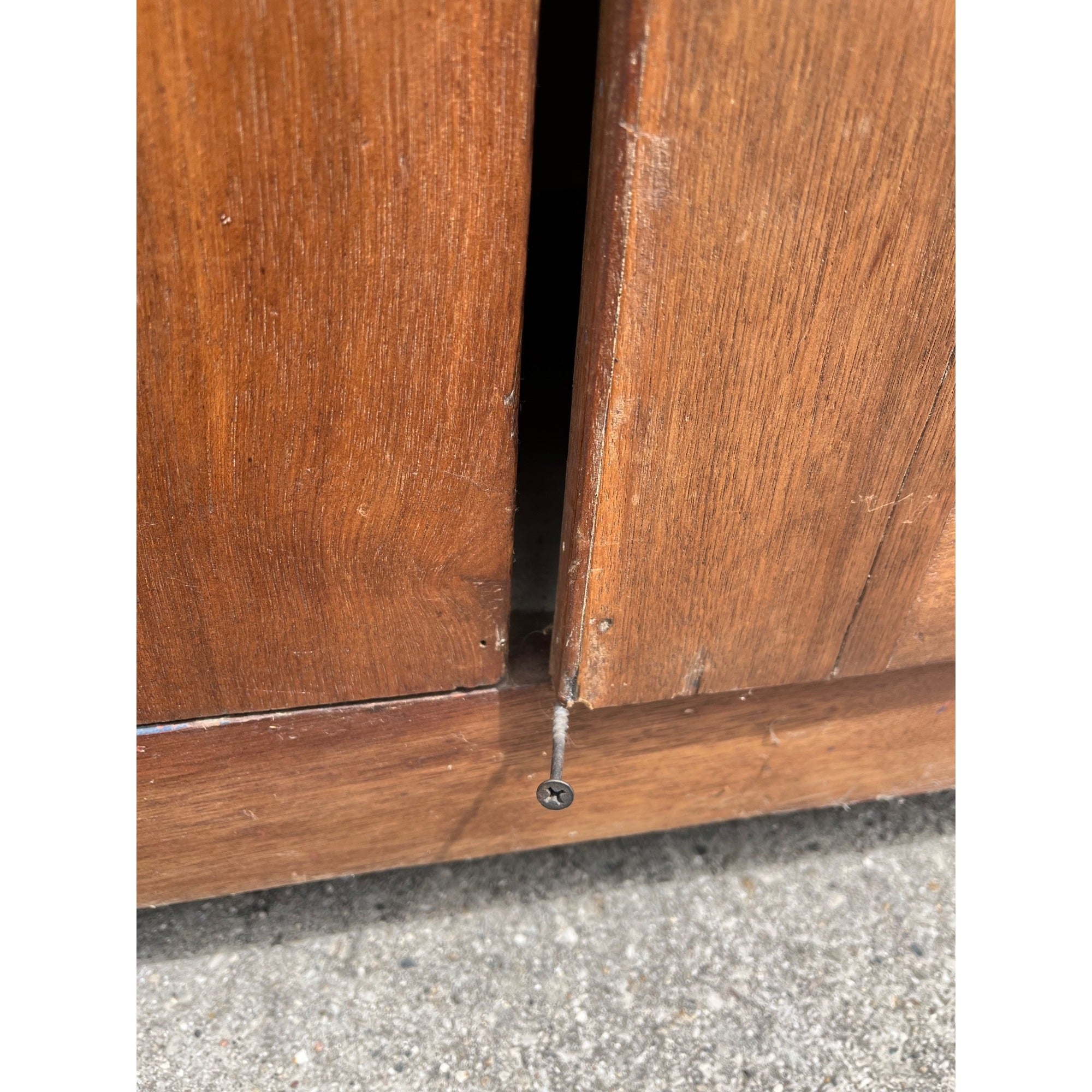 Antique Walnut 2pc Kitchen Hutch Cabinet Stepback Pantry Farmhouse Cupboard